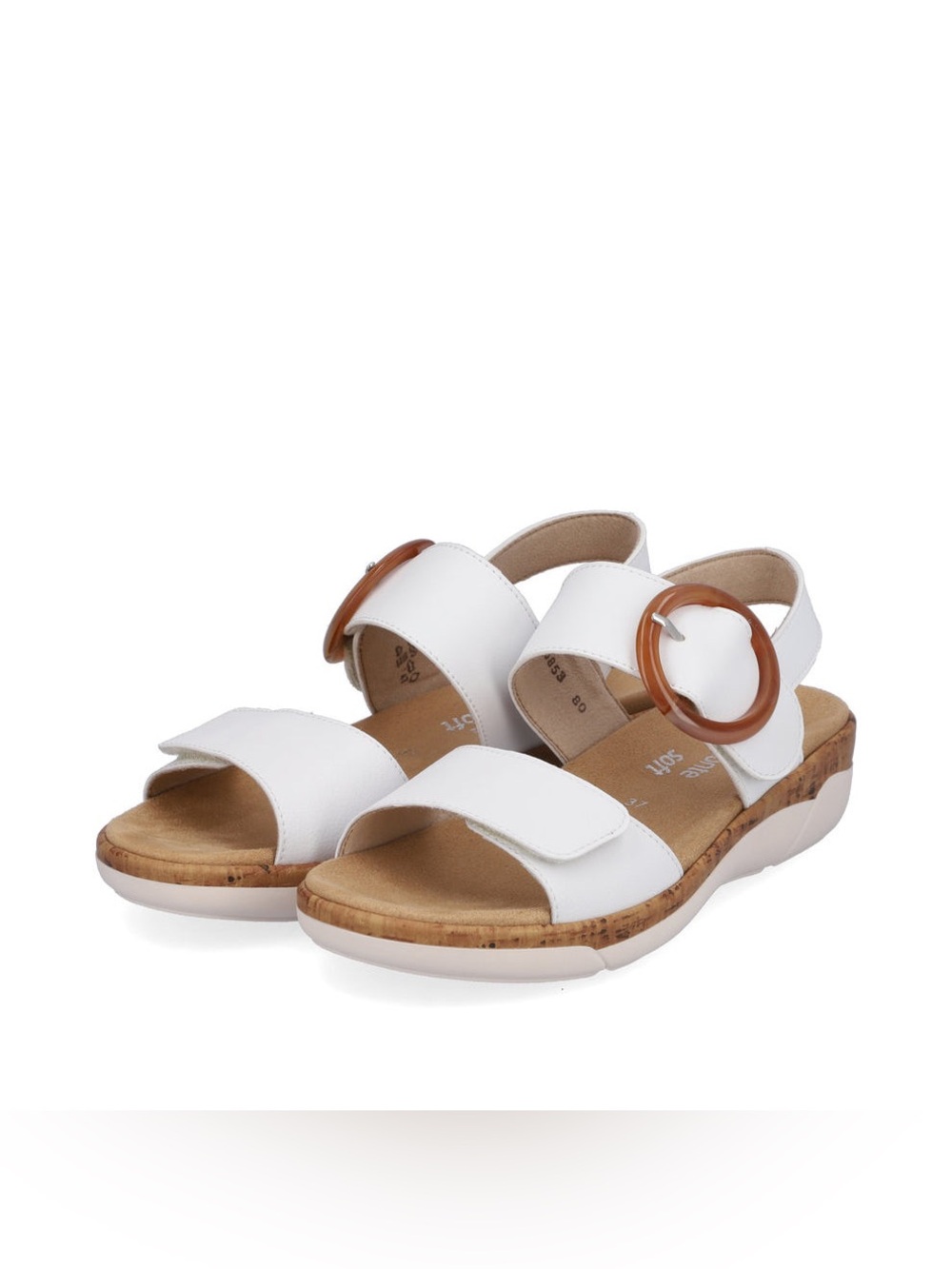 Remonte  Size 41(10-10.5) Women’s White Buckle Strap Comfort Sandals